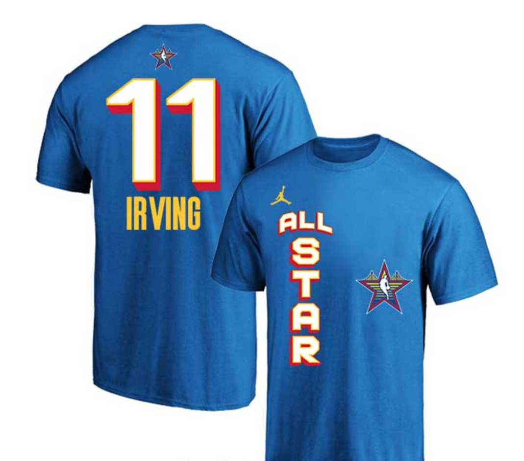 Men 2025 NBA all Star #11 Irving blue T Shirt